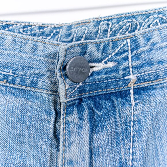 ENYCE Hip Hop Baggy Jeans 44 x 34 Y2K Patch Skater Wide Leg Streetwear - Picture 6 of 16